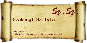 Szakonyi Szilvia névjegykártya